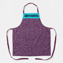 Purple Glitter Look Teal Girls Women Custom Name