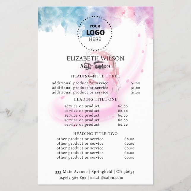 Purple Glitter Luxury Drip Salon Flyer (Front)