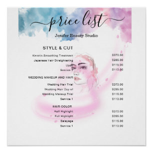 Purple Glitter Luxury Drip Salon  Poster