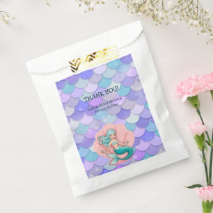 Purple Glitter Mermaid Under the Sea Baby Shower Favour Bag