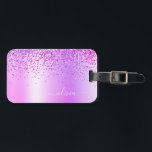 Purple Glitter Metal Monogram Name Luggage Tag<br><div class="desc">Purple Faux Foil Metallic Sparkle Glitter Brushed Metal Monogram Name and Initial Bag or Luggage Tag. This makes the perfect sweet 16 birthday,  wedding,  bridal shower,  anniversary,  baby shower or bachelorette party gift for someone that loves glam luxury and chic styles.</div>