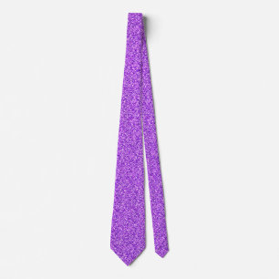 Purple Glitter Metallic Print Wedding Groomsmen Tie