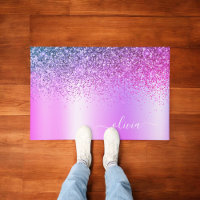 Purple Glitter Monogram Name Luxury Girly
