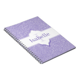 Purple Glitter Monogram Notebook