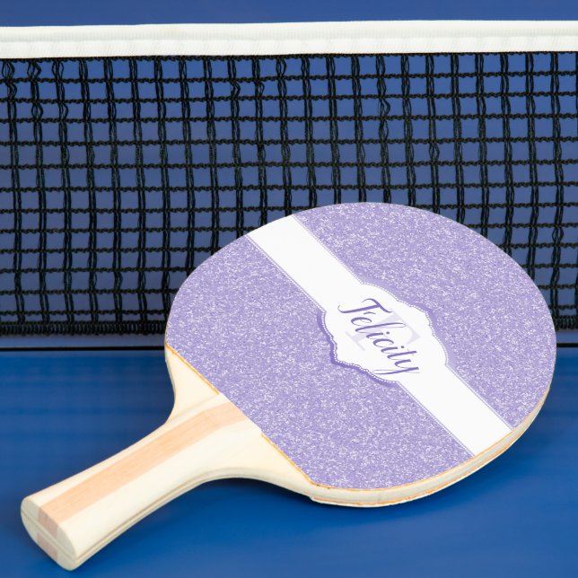 Purple Glitter Monogram Ping Pong Paddle (Insitu)