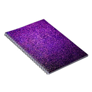 purple glitter notebook