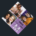 Purple Glitter Ombre Friends 3 Photo Collage Graduation Cap Topper<br><div class="desc">This elegant and modern photo graduation cap topper invitation is perfect for your daughter. It features a faux printed sparkly violet purple glitter and pastel purple ombre gradient with a three photo collage. It's pretty, chic, glamourous, girly, and trendy; the perfect design for your daughter's special day. ***IMPORTANT DESIGN NOTE:...</div>