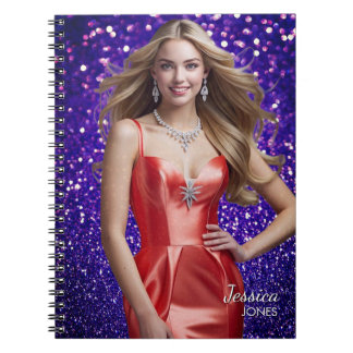 Purple Glitter Pageant Photo Rehearsal Notebook