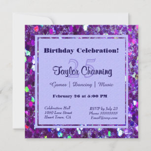 Purple Glitter Party Invitation