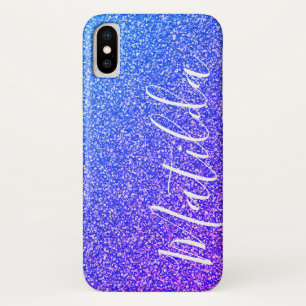 Purple Glitter Personalised Name Script Case-Mate iPhone Case