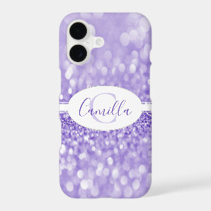 Purple Glitter Personalize Case-Mate iPhone Case