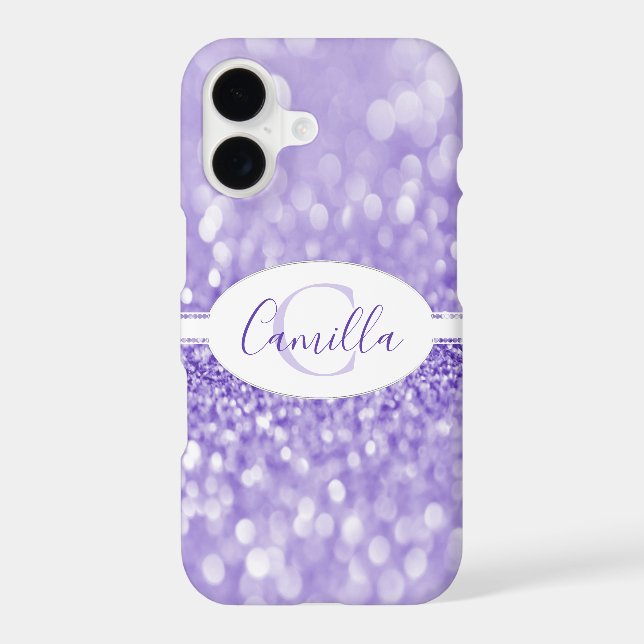 Purple Glitter Personalize Case-Mate iPhone Case (Back)