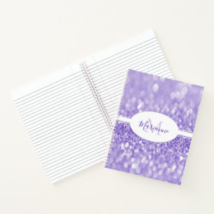 Purple Glitter Personalize Notebook