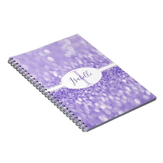 Purple Glitter Personalize Notebook (Right Side)
