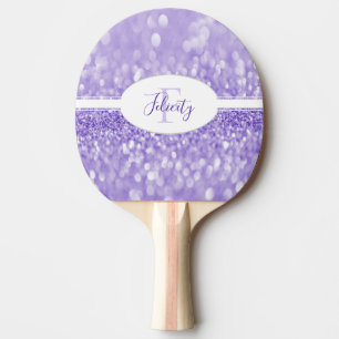 Purple Glitter Personalize Ping Pong Paddle