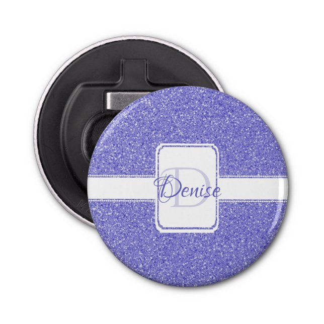 Purple Glitter Personalized  Bottle Opener (Front)