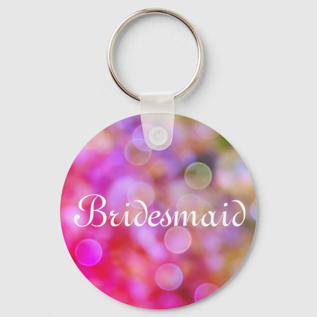 Purple Glitter Personalized Bridesmaid Keychain (Front)
