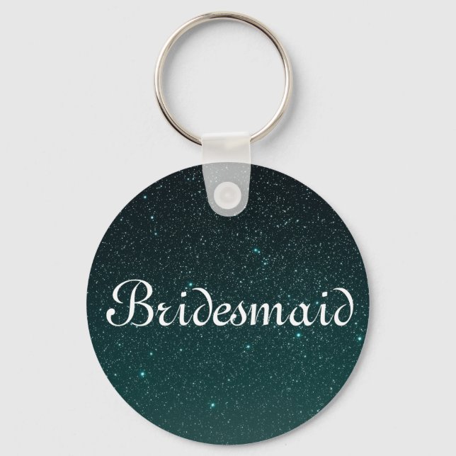 Purple Glitter Personalized Bridesmaid Keychain (Front)