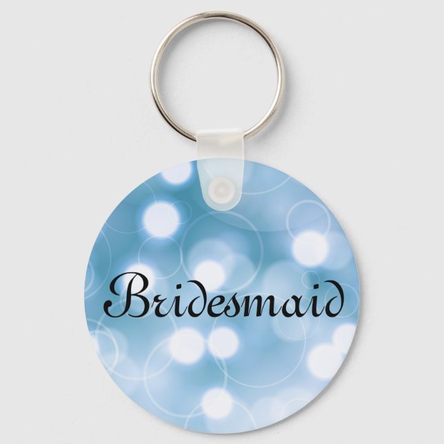 Purple Glitter Personalized Bridesmaid Keychain (Front)