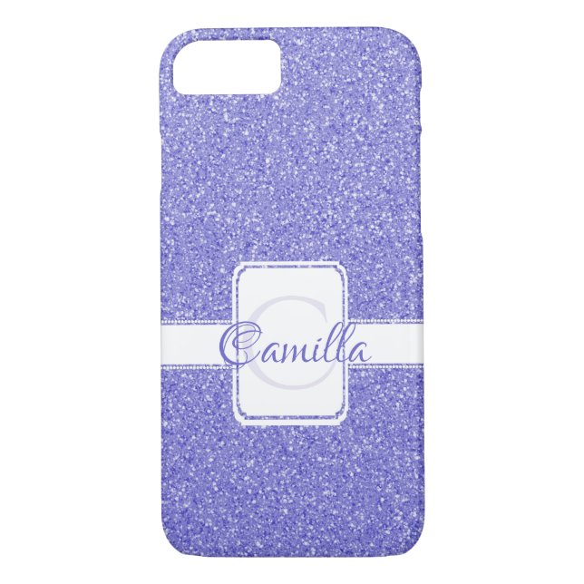 Purple Glitter Personalized Case-Mate iPhone Case (Back)