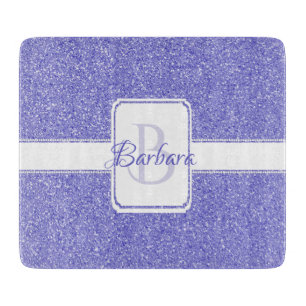 Purple Glitter Personalized Cutting Board