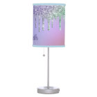 Purple Glitter Personalized Girl's Table Lamp