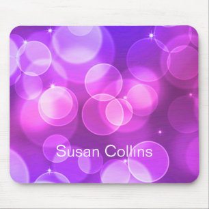Purple Glitter Personalized Girly Mouse Pad