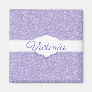 Purple Glitter Personalized Magnet