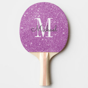 Purple Glitter Personalized Name Ping Pong Paddle