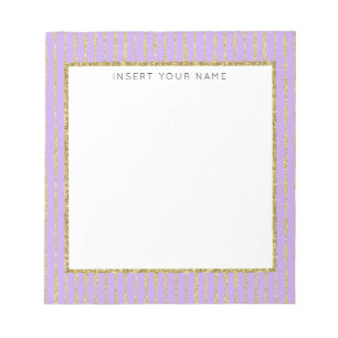 Purple & Glitter Personalized Notepad 5.5" x 6"