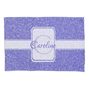 Purple Glitter Personalized Pillow Case
