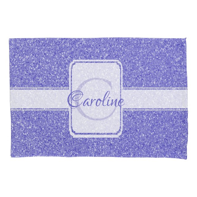 Purple Glitter Personalized Pillow Case (Front)