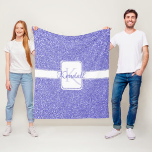 Purple Glitter Personalized Throw Blanket