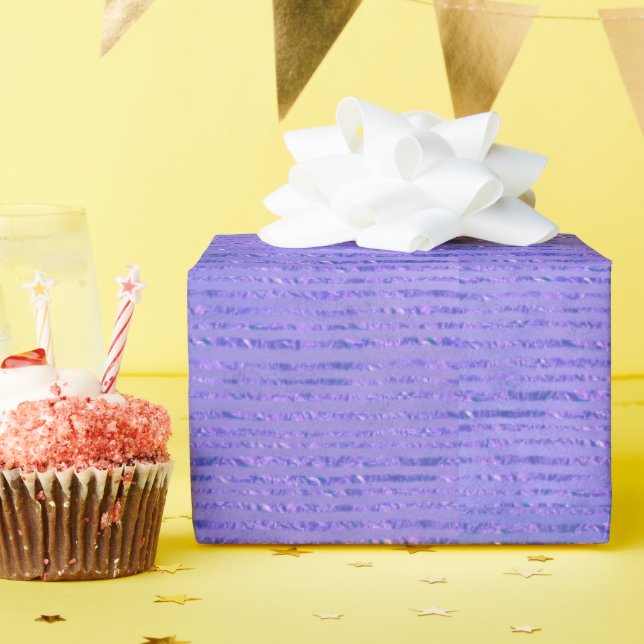 Purple Glitter Ribbon Design Wrapping Paper (Birthday Party)