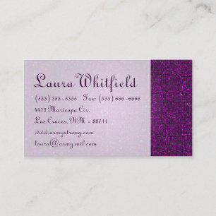 Purple Glitter Sequin Disco Glitz Business Card