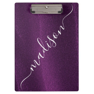 Purple Glitter Shimmer Custom Personalized Name Clipboard