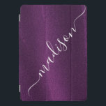Purple Glitter Shimmer Custom Personalized Name iPad Pro Cover<br><div class="desc">Purple Glitter Shimmer Custom Personalized Name iPad Covers features a modern purple glitter shimmer with your personalised name in the centre. Designed by ©Evco Studio www.zazzle.com/store/evcostudio</div>