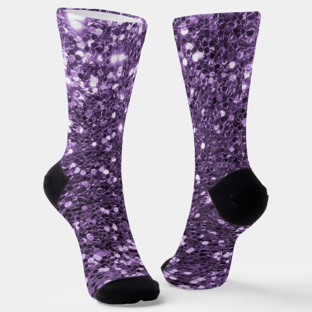 Purple Glitter  Socks (Angled)