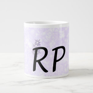 Purple glitter sparkle art add your initial letter large coffee mug