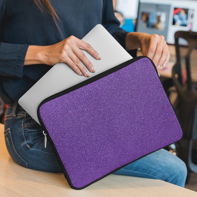 Purple Glitter, Sparkle, Glitter Background Laptop Sleeve (Creator Uploaded)