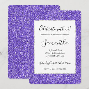 Purple Glitter Sparkle Invitation