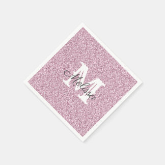Purple Glitter & Sparkle Monogram Napkin