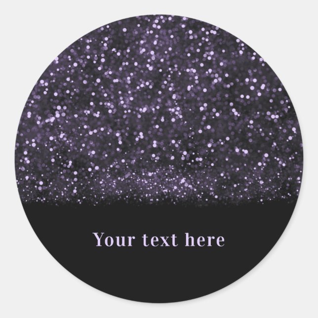 Purple Glitter Sparkling Lights Sparkly Chic Party Classic Round Sticker (Front)