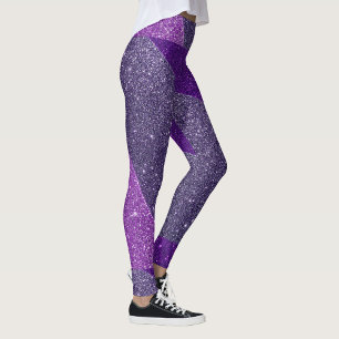 Purple Glitter Style  Leggings