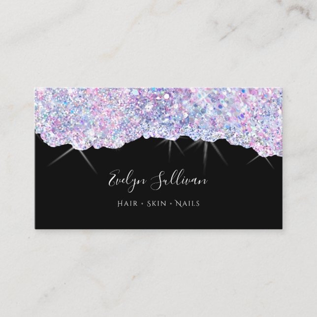 purple glitter texture business card (Front)