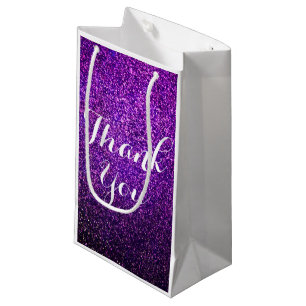 Purple Glitter Thank You Bags