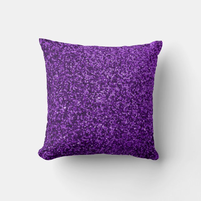 Purple Glitter Throw Pillow (Front)
