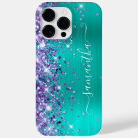 Purple Glitter Turquoise Glam Girly Signature