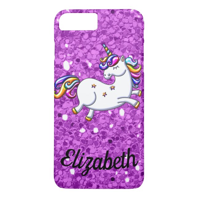 Purple Glitter Unicorn Case-Mate iPhone Case (Back)