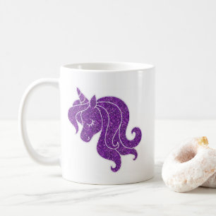 Purple Glitter Unicorn Coffee Mug